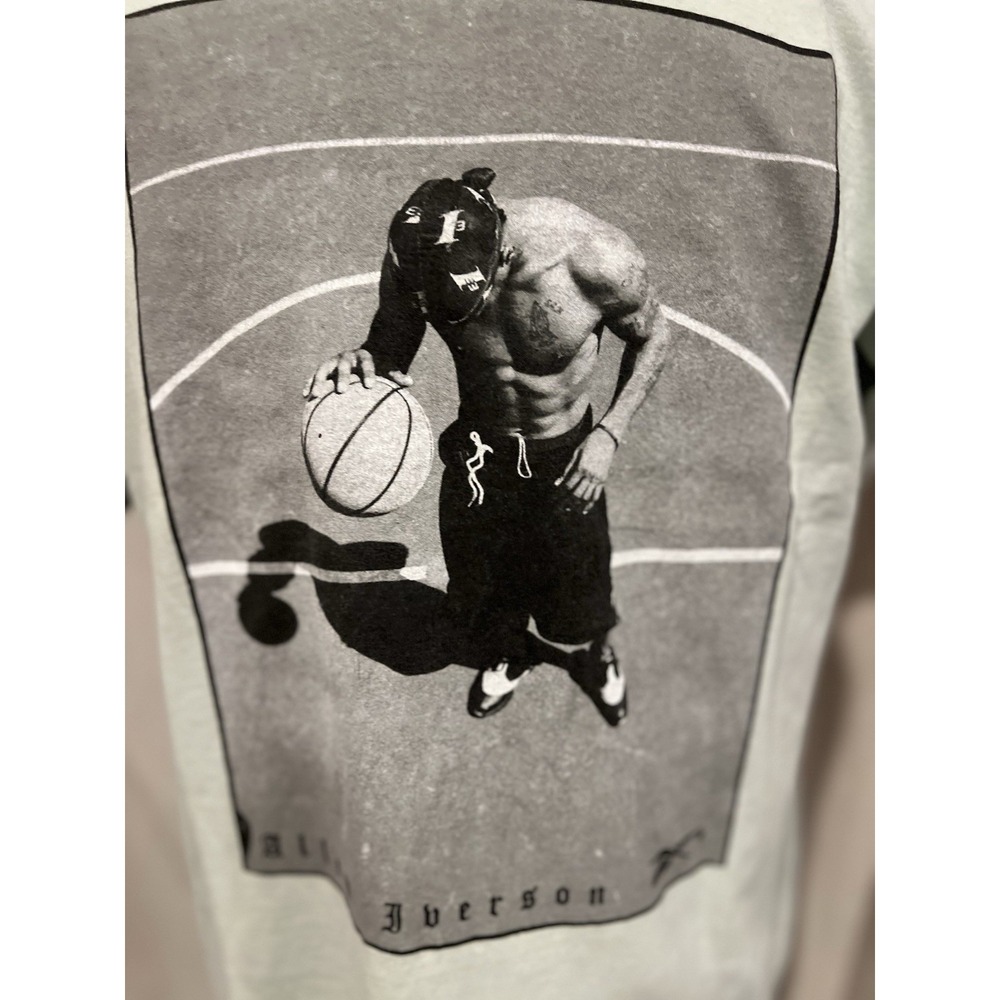 Reebok Vintage Allen‎ Iverson T Shirt Gray Medium - Picture 2 of 4